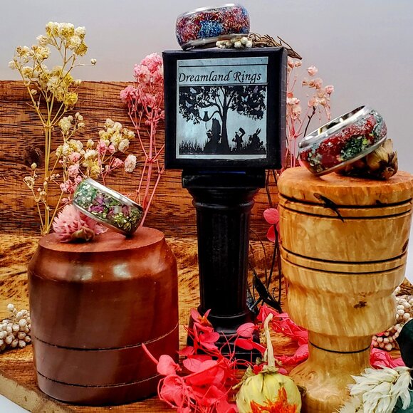 "Rain Forest" Ring with Green Opal & Black Tourmaline - Picture 8 of 8